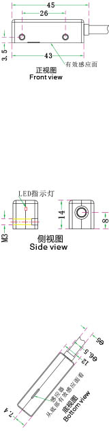 增量式磁柵編碼器LMD三視圖