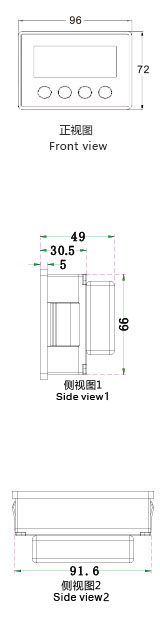 磁性位移測量儀MA10L三視效果圖